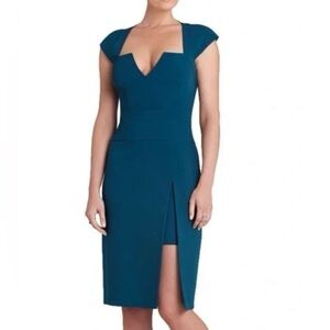 BCBGMaxAzria Teal Midi Dress with Cap Sleeves <<<<228>>>>